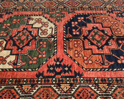 3x4 Rust Ersari Afghan Hand Knotted Veg Dye Wool Area Rug